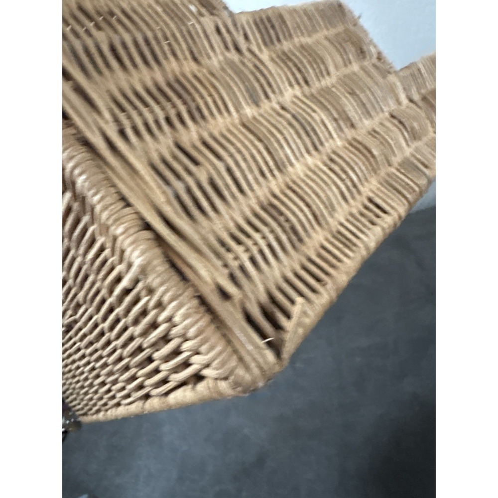 Vintage 4-Tier Woven Wicker Desk Wall Organizer Paper Mail Holder - Picture 8 of 10